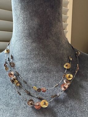 Silpada Pedal to the Metal 3 Strand Necklace N2263 of 925 Silver-Brass-Copper